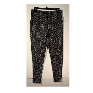 COCO + CARMEN Black White Geometric Joggers Drawstring Pants size small